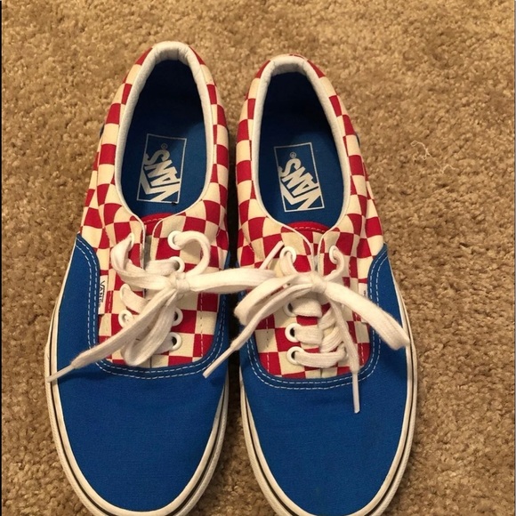 royal blue and white vans